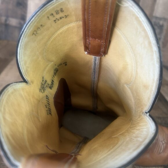 Tony Lama Vintage Gold Label Western Cowboy Boots Mens 10.5 E - Picture 6 of 12